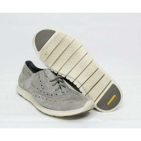 Cole Haan ZeroGrand Shoes Gray Suede Wingtip Oxford Sneakers Woman's Size 9 - Picture 6 of 8